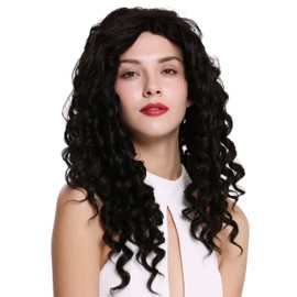 WIG ME UP - LS-016-LF-1 Quality women's wig lace front very long corkscrew curls curly lady black
