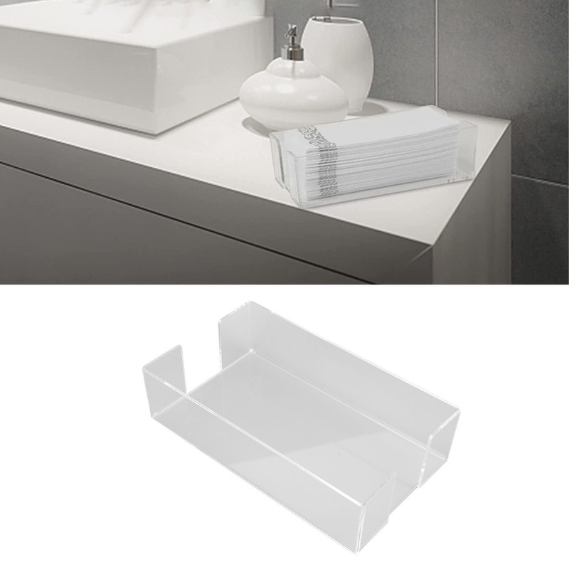 Napkin Tray Storage Holder Transparent Acrylic Modern 9.5x5.5x2.5in Large Capacity