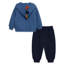 Little Me Clothes for Baby Boys' Dino 2-Piece Hoodie Set, 3T Blue