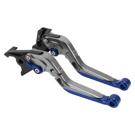 Partuto Short Long Brake Clutch Levers for Kawasaki Vulcan S 650 2015-2023 Adjustable Motorcycle Handlebar Brake Lever Aluminum Alloy Titanium Handle Blue End