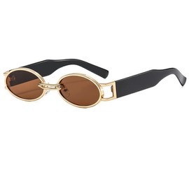 bullabulling Fashion Punk Sunglasses Small Oval Women Sunglasses Designer Vintage Men Sun Glasses Shades UV400 (C4)