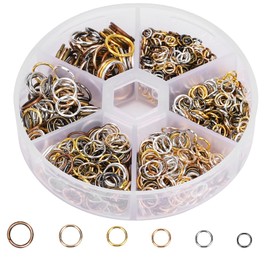 Pack of 1000 Jewellery Repair Rings Jewellery Making Rings Multicoloured Jump Rings Metal Open Rings Jewellery DIY Findings for Necklace Earrings Bracelets 4 mm 5 mm 6 mm 8 mm 9 mm 10 mm