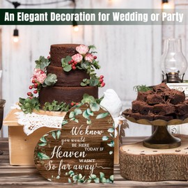 Qunclay In Loving Memory Wedding Sign Rustic Wooden Sign Wedding Memorial Table Sign We Know You Would Be Here Today If Heaven Wasn't So Far Away Wood Memorial Sign Sympathy Gift (Brown Backing)