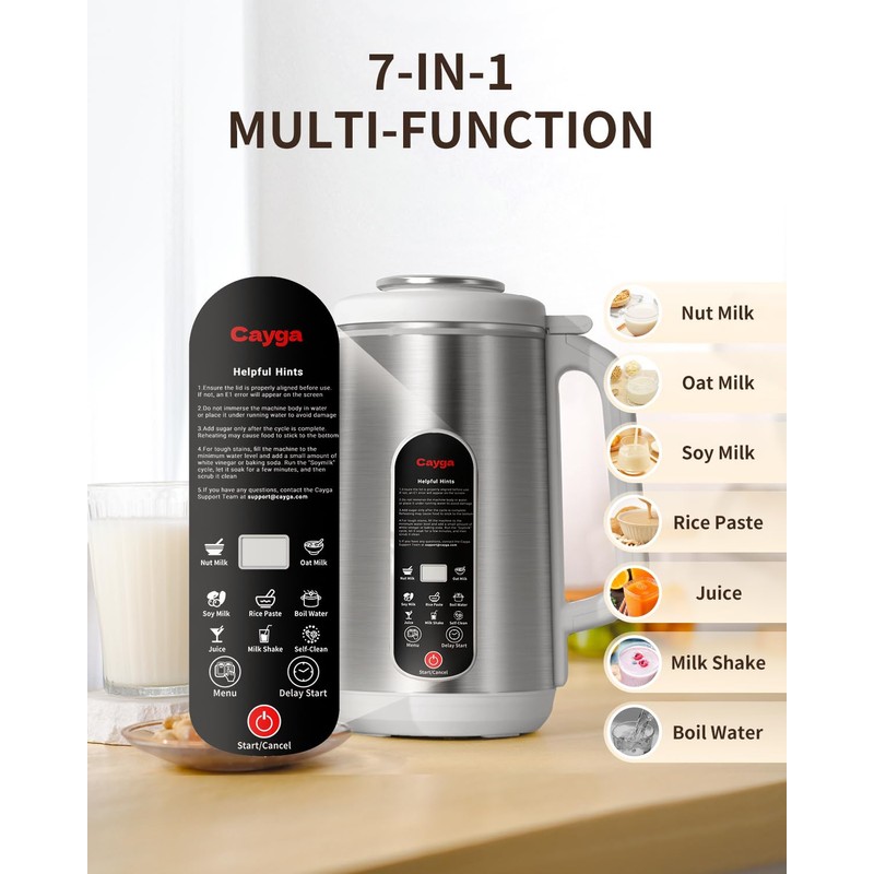 Cayga 40oz Nut Milk Maker Machine Stainless Steel Soy Milk