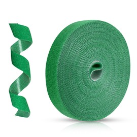JIUZI Green Plant Tape - Reusable Garden Tape for Outdoor Plants, Adjustable Plant Supports for Climbing Plants, Strong-Grip Plant Ties for Healthy Growth (16.4 ft x 0.6 inch, Green)
