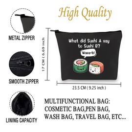 JXGZSO Sushi Pun Cosmetic Bag Sushi Party Gift Japanese Cuisine Sushi Lover Gift Japanese Food Lovers Gift (Sushi Bag)