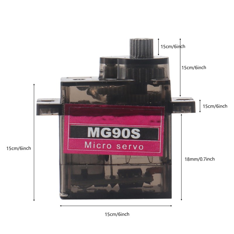 DIANN 6pcs MG90S Micro Servo 180° Servo Motor 9G Geared