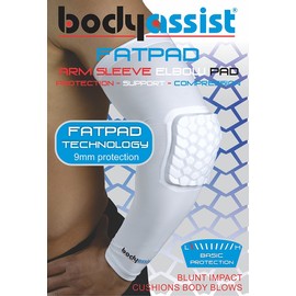 BodyAssist FatPad Extended Elbow/Arm Sleeve White Large Single