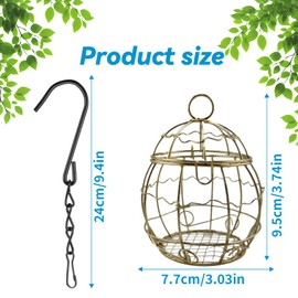 4pcs Suet Ball Feeders - Metal Hanging Bird Feeder with Hooks for Wild Birds Outdoor Garden