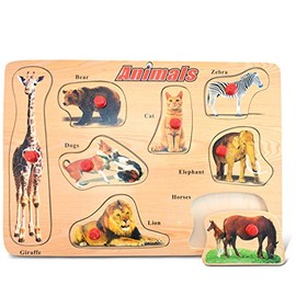 Puzzled Animals Wooden Peg Puzzle