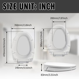 SS113 /SS114 Elongated Soft Slow Close Toilet Seat Compatible with TOTO SS114/SS115/SS154/SS204/SS22 Toilet Seat,Toilet Lid Slow Close Quiet No Slam, Heavy Duty Elongated Toilet, White