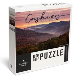 Cashiers, North Carolina, Sunset and Mountains (1000 Piece Puzzle, Challenging Jigsaw Puzzle for Adults, Made in USA)