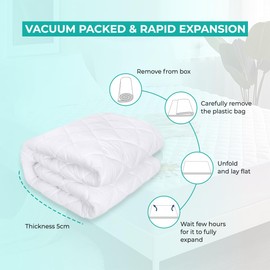 ADVENT King Size Mattress Topper (150 x 200cm), 100% Poly-Microfiber Mattress Topper King Size(5cm/2inch), Soft & Fluffy King-Size Mattress Topper, Hypoallergenic Bed Topper for Cool & Cozy Nights