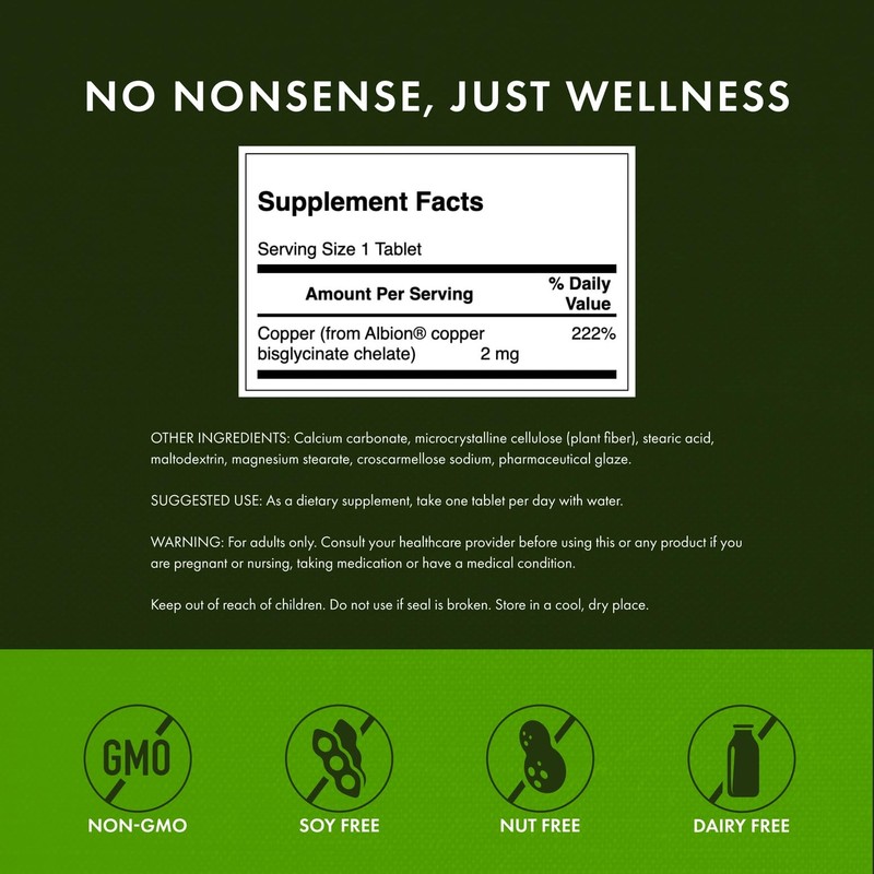 Swanson Copper Antioxidant Immune System Red Blood Cell Support Mineral