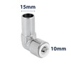 Pipestation Radiator Valve Pipe Reducer 15mm to 10mm Reducing 90°