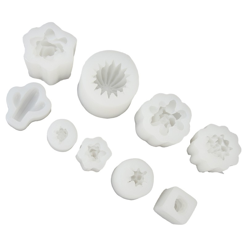 9Pcs Succulent Silicone Mold Soft Flexible Easy Release Easy to