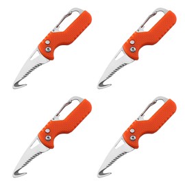 Felimoa Folding Cardboard Opening Cutter with Carabiner, Set of 4