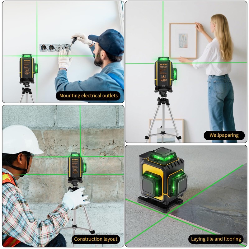 Laser Level 4x360° Self Leveling with Tripod & LCD Touch