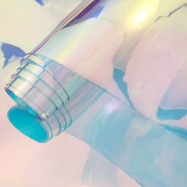 Iridescent Transparent Film Mirror Laser Rainbow Material for DIY Sewing Clothes Bag Making Water-Proof 11.8x54.3inch