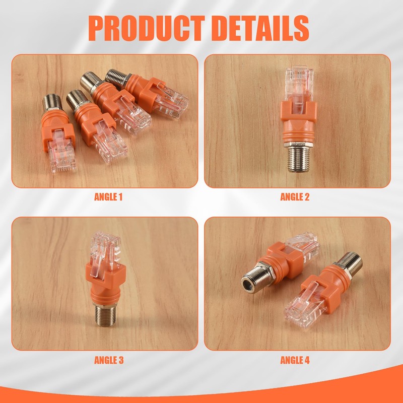 Yieidui Coaxial to Ethernet Adapter, 4 Pack Coax F Female