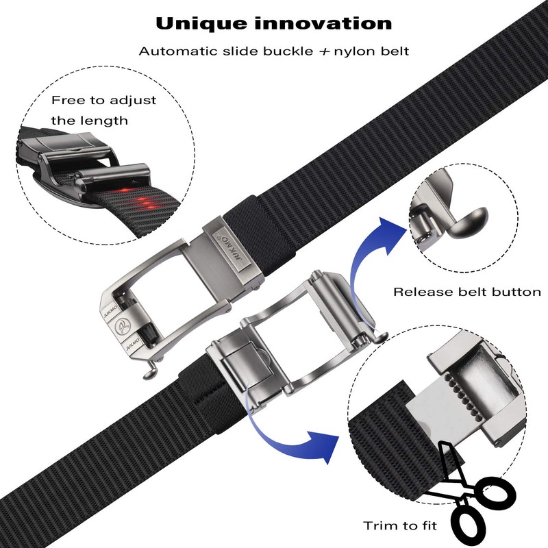 JUKMO Golf Belt, Men's Casual Ratchet Belt, Nylon Belt, Work