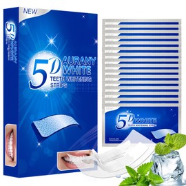 5D Sensitive Teeth Whitening Strips 14Pairs (28Strips) - Professional Enamel-Safe Formula, Fast Stain Removal for Coffee Drinkers & Smokers, Sensitivity-Free Whitening Kit