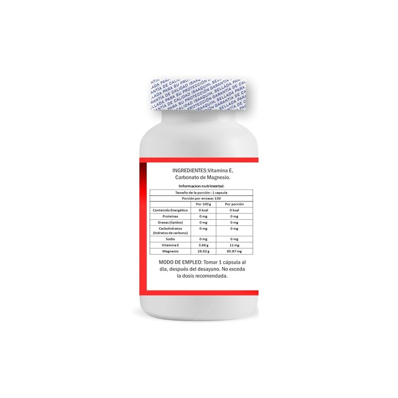 IsaaQuim | Vitamina E 11 mg | 120 Cápsulas |