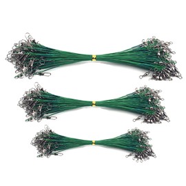 Yitaocity 60pcs 3 Size Fishing Wire Leaders Nylon-Coated Fishing Line Wire Leaders with Swivels and Snaps Kits Connect Tackle Lures Rig