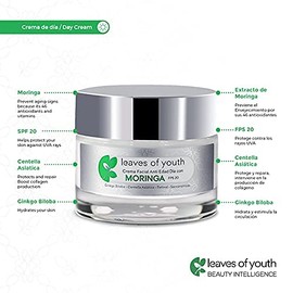 Kit Facial Antienvejecimiento, Antiarrugas Cremas Hidratantes Da y Noche  Contorno de Ojos  Gel Limpiador  Ingredientes Naturales con Moringa, cido...