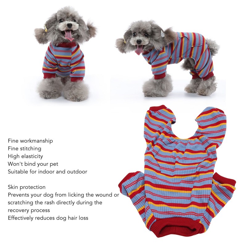 Striped Dog Pajamas Spring Stylish Classic Soft Breathable 4 Legged