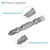 CoCud Phillips-Slotted Double Ended Screwdriver Bit, 50mm Long PH2/SL6 1/4