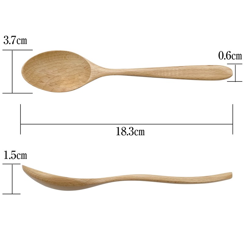 kicoriya Set of 5 Wooden Curry Spoons Dinner Spoons