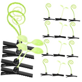 Gatuida 40pcs Plant Hair Clips Lightweight Bean Sprout Curly Grass Barrettes Adorable Plastic Hair Accessories for Birthday Costume Use