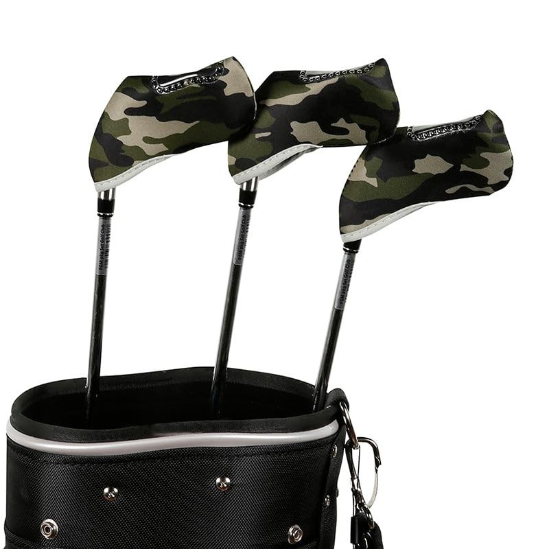 Golf Club Iron Head Covers 10 Piece Set Camouflage Green