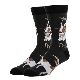 ooohyeah Men’s Funny Animal Crew Socks, Crazy Novelty Cotton Dress Socks, You Goat This
