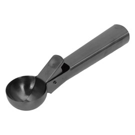Baxnore Stainless Steel Ice Cream Scoop, Non-Stick Ice Cream Scoop with Comfortable Handle, Ice Cream Scoop with Trigger for Fruit (Black)