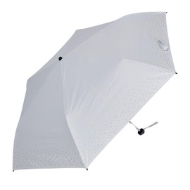 Moonbat 22-222-32441-02 Parasol Folding Umbrella, Lightweight, 99.99% Light Shading Ratio, 99% UV Protection, Heat Shielding Effect, Large Size, Star, white, 55 cm