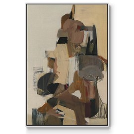 Renditions Gallery Canvas Wall Art Modern Home Prints Rustic Brown Mesa Grande Abstract White Floater Framed Paintings for Bedroom Office Kitchen - 25"x37" LT539