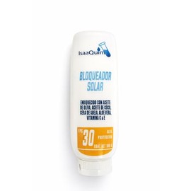 Bloqueador Solar IsaaQuim  Alta Proteccin FPS 30  Aceite de Oliva y Coco, Aloe Vera y Vitaminas C y E  Uso Corporal  100 G
