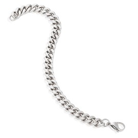 Invicta Jewelry Men's Curb Chain Stainless Steel Bracelet (8.5mm) - 8.5"
