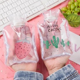 Mini Portable 3P Water Bag Insulation Hand Warmer Mouth Winter Heated Water Pack Transparent Color Random 3P 5ea
