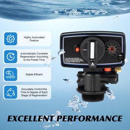 Time Clock Control Valve, Water Softener Automatic Fleck 5600 12 Day Control Timer Valve Time Water Softening Valve Whole House Water Filter Softener 2T/H 110V