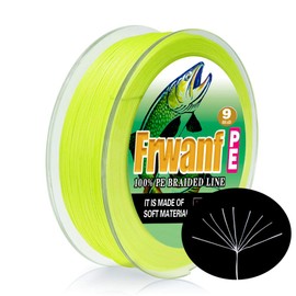 Frwanf PE Line X9 Green Super Strong High Sensitivity Abrasion Resistant Low Elongation Fishing Line 9 Strands