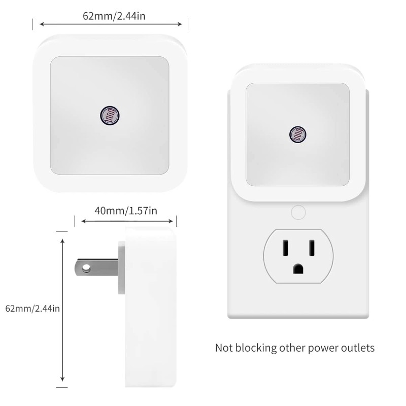 Kinur 6 Pack Blue LED Night Light Plug In, Dusk