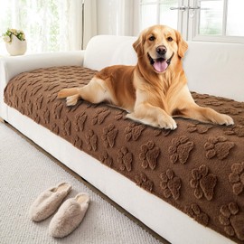Akpgq Waterproof Couch Cover for Dogs Washable,Fuzzy Pet Couch Covers for Sofa,Thick Soft Dog Mat Non-Slip Couch Covers for 3 Cushion Couch Sofa Pet Friendly (Brown, 35x82(1pc))