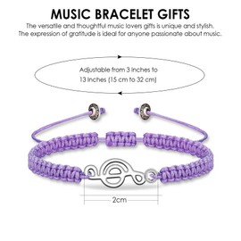 CERSLIMO Purple Music Themed Teacher Gifts, Music Lovers Gifts, Accessories for Women, Men, Teens