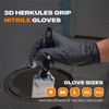 GRIPXX Herkules Grip Heavy Duty 8Mil Black Nitrile Gloves,3D Raised