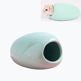 Ceramic Hamster Hideout, Cute Cobblestone Shaped Hamster House Washable Ceramic Guinea Pig Bedding, Guinea Pig Hideout Mini Hut Small Animal-Hideout Cave Cage Accessories