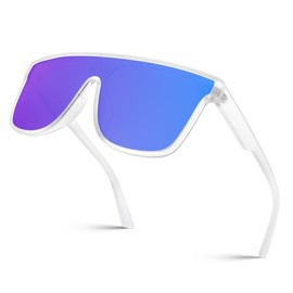 FEISEDY Men Women Polarized Sunglasses, Flat Top Trendy Oversized Square Shades UV400 B4141