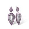 Santuzza Sterling Silver Pink Leaf Shape Earrings Pink Sapphire Cubic